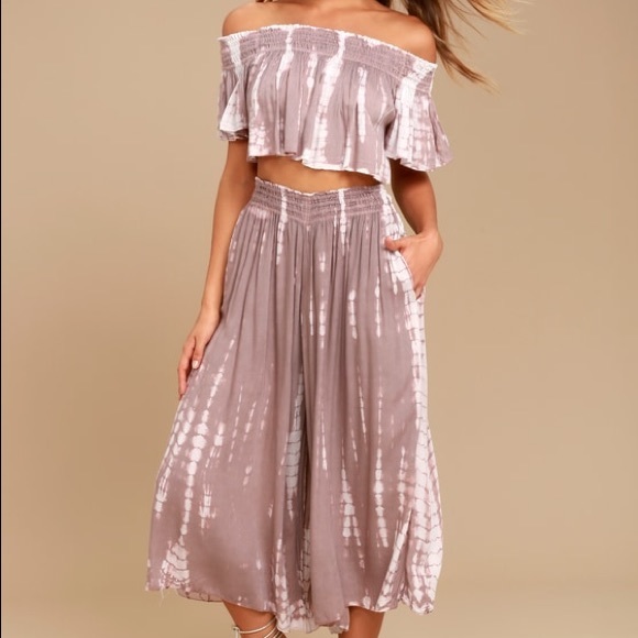 Lulus Pants - Lulus Ecuador two piece tie dye crop top pant set